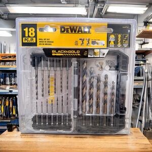 NEW! DEWALT Black and Gold Impact Ready Metal Drill Bit Set (18 Piece)